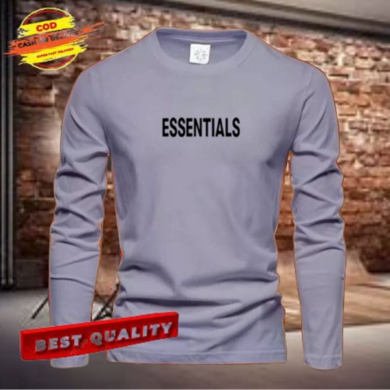KATUN GET 1 ชิ้นล่าสุดผู้ชายและผู้หญิงแขนยาว Distro เสื้อยืด Esn Tengah โลโก้ Black Distro เสื้อยืดผ