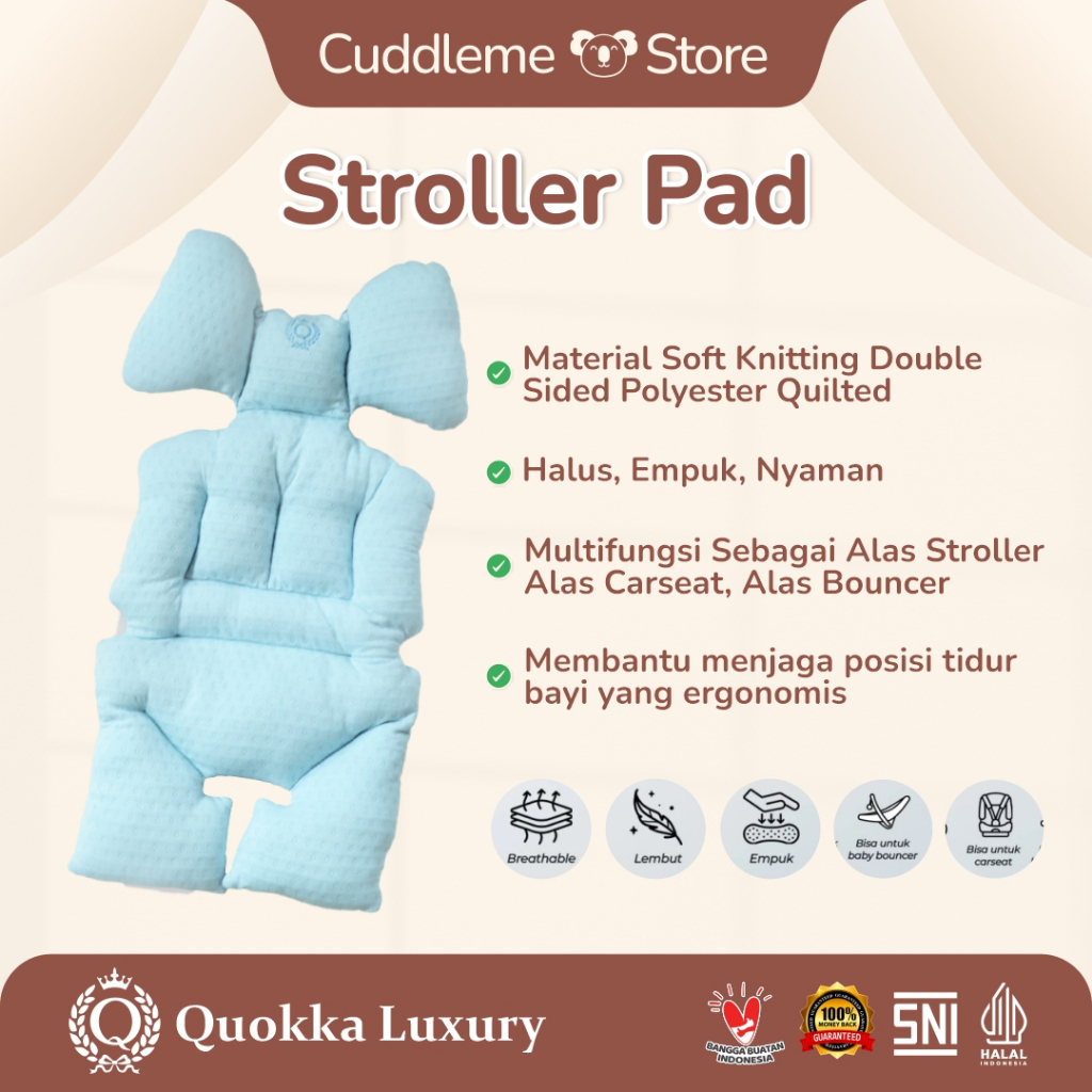 Quoa Luury By Cuddleme Style หมอนรถเข็นเด็ก Dudu Baby Troller Pad