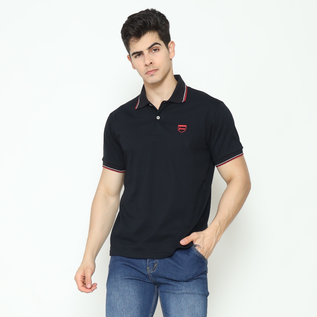 Hammer Men Fashion Polo C1PI011H1 | เสื้อโปโลแขนสั้นสีดํา