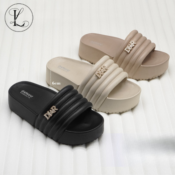 รองเท้าแตะผู้หญิง Daphani Elegant EVA Rubber Slip-On Wedges