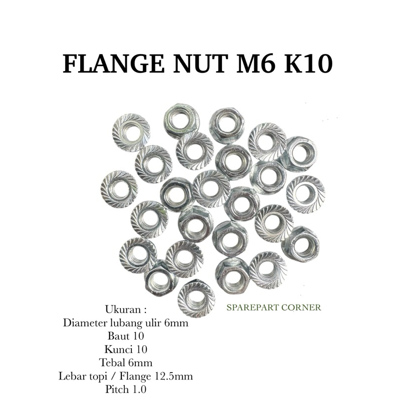 FLANGE NUT M6 K10 / M8 K12