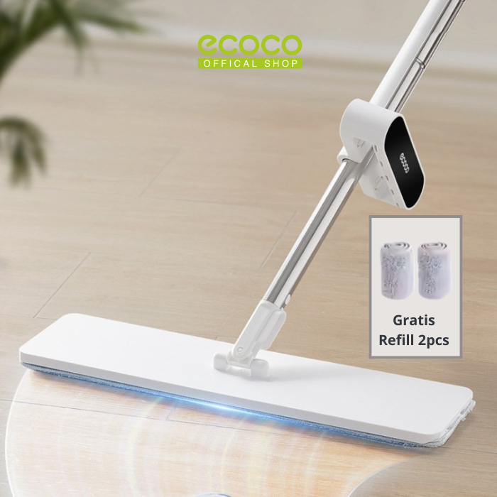 Ecoco Hand Free Mop - ไม้ถูพื้นระดับพรีเมียม ไม้ถูพื้นแบบแห้ง ไม้ถูพื้นแบบเปียก น้ํายาต้านเชื้อแบคที
