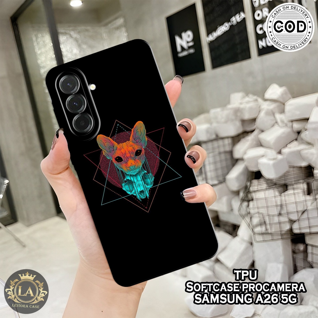 HP เคส Samsung A26 5G รุ่นล่าสุด - เคส Leviora - เคสแฟชั่นสีดํา - Samsung A26 5G Softcase - เคสกล้อง