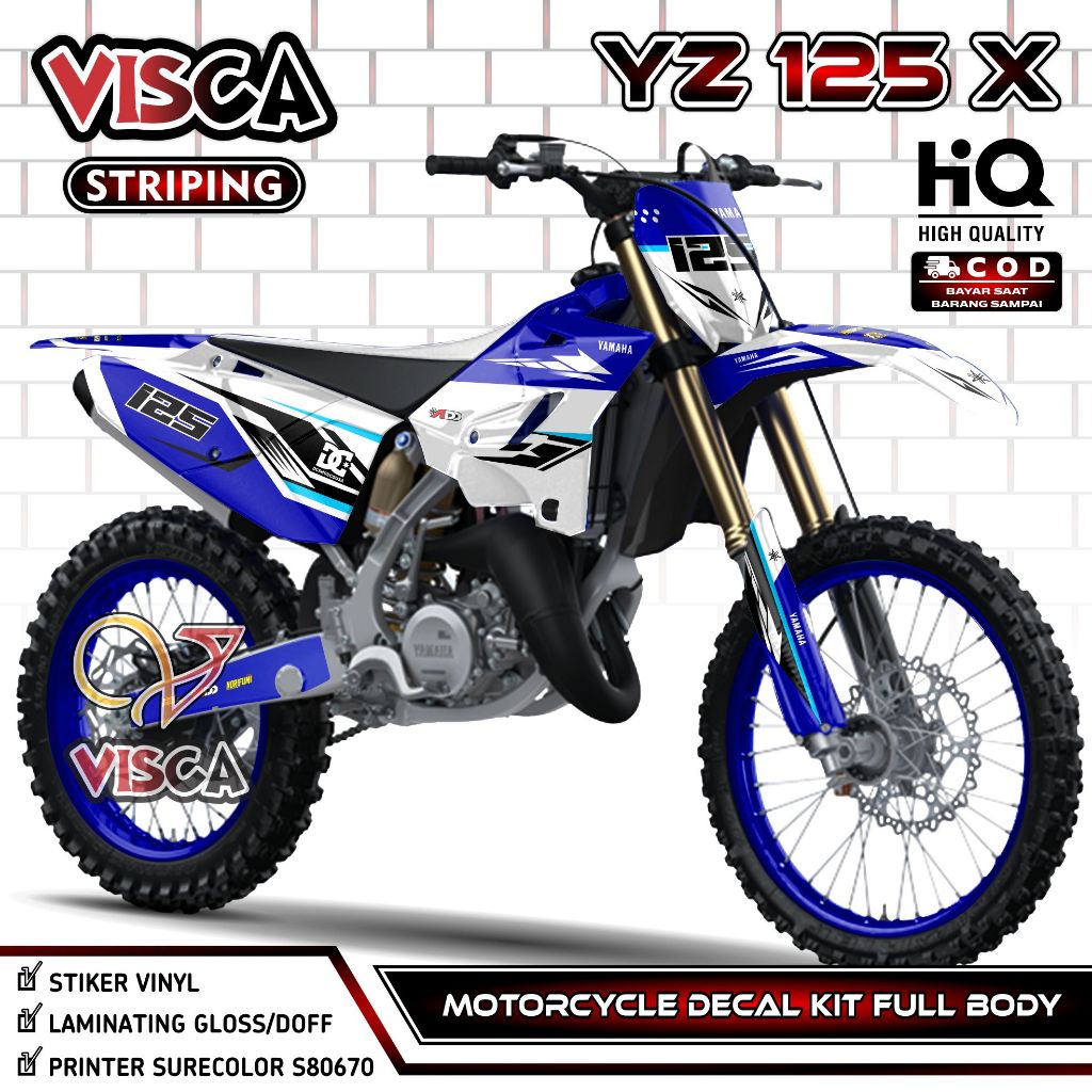 รูปลอก YZ 125 X 2022 Full Body - YZ 125X Fullbody Sticker - YZ 125 2022 Decal - YZ 125X Striping YZM