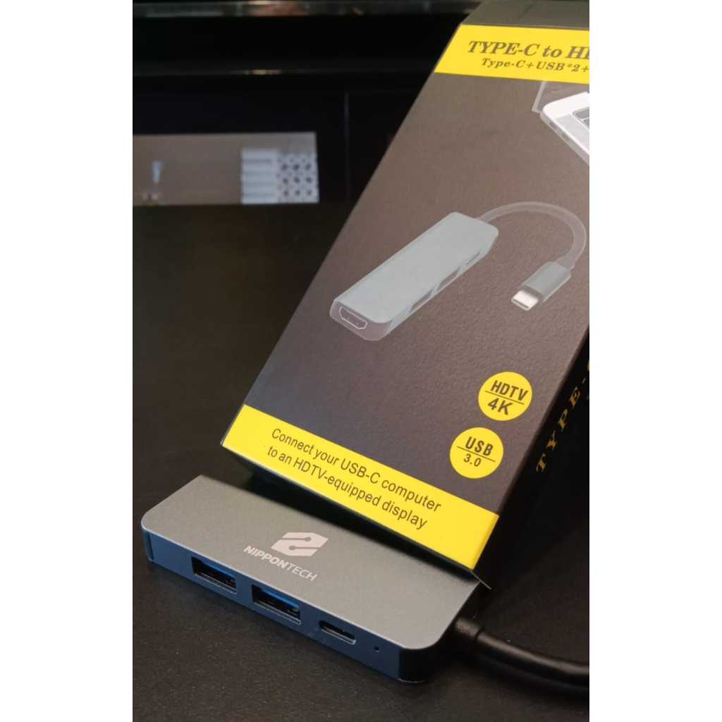 Nippontech 4in1 4 in 1 TYPE C USB Hub 3.0 อะแดปเตอร์ USB Type C ความเร็วสูง 5Gbps OTG - Type C 4in1 