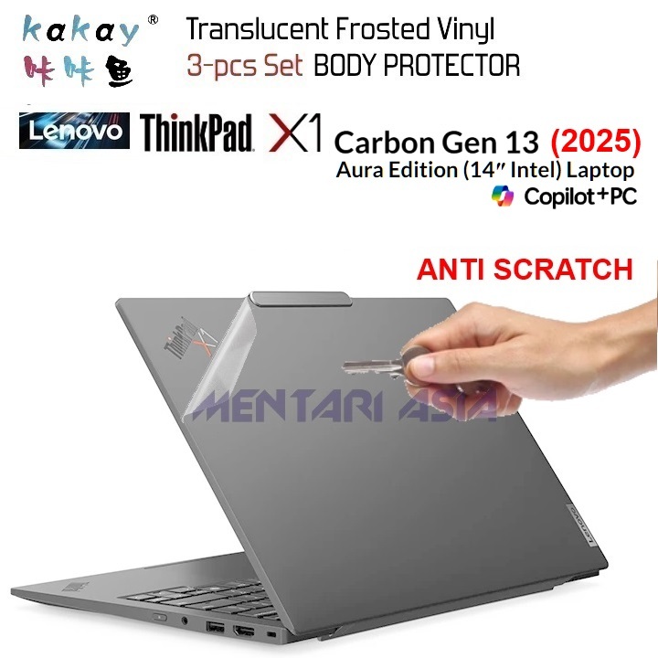 Anti Scratch Body Protector Lenovo ThinkPad X1 Carbon Gen-13 (2025) - KAY Premium 3 ชิ้น MATTE ไวนิล