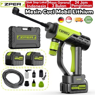 ZPER Alat Cuci Mobil Pistol Air Tekanan Tinggi Alat Portable Nirkabel Untuk Nyuci Mesin Cuci Lithium  ZP005