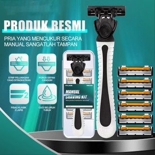 Pisau Cukur Manual Set 6pcs Pisau dua lapis pisau Alat cukur janggut Tajam