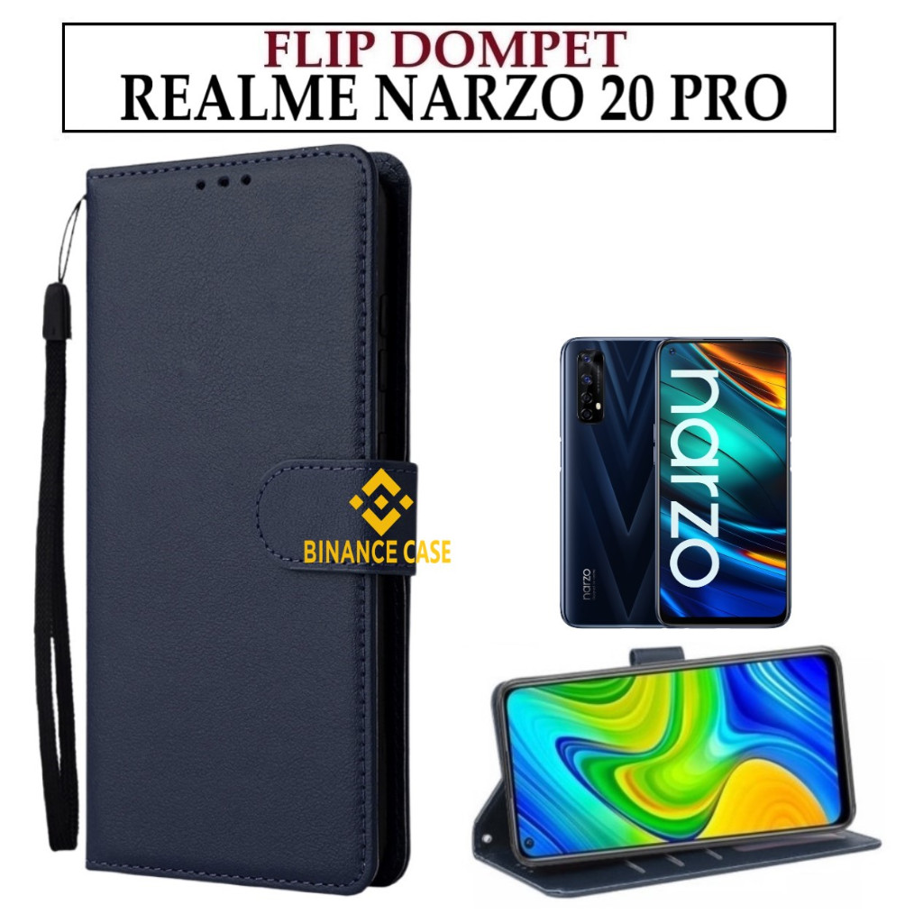 หนัง FLIP CASE REALME NARZO 20 PRO CASE หนัง FLIP WALLET หนังพรีเมี่ยม เปิดปิดเคส HP FLIP CASE REALM