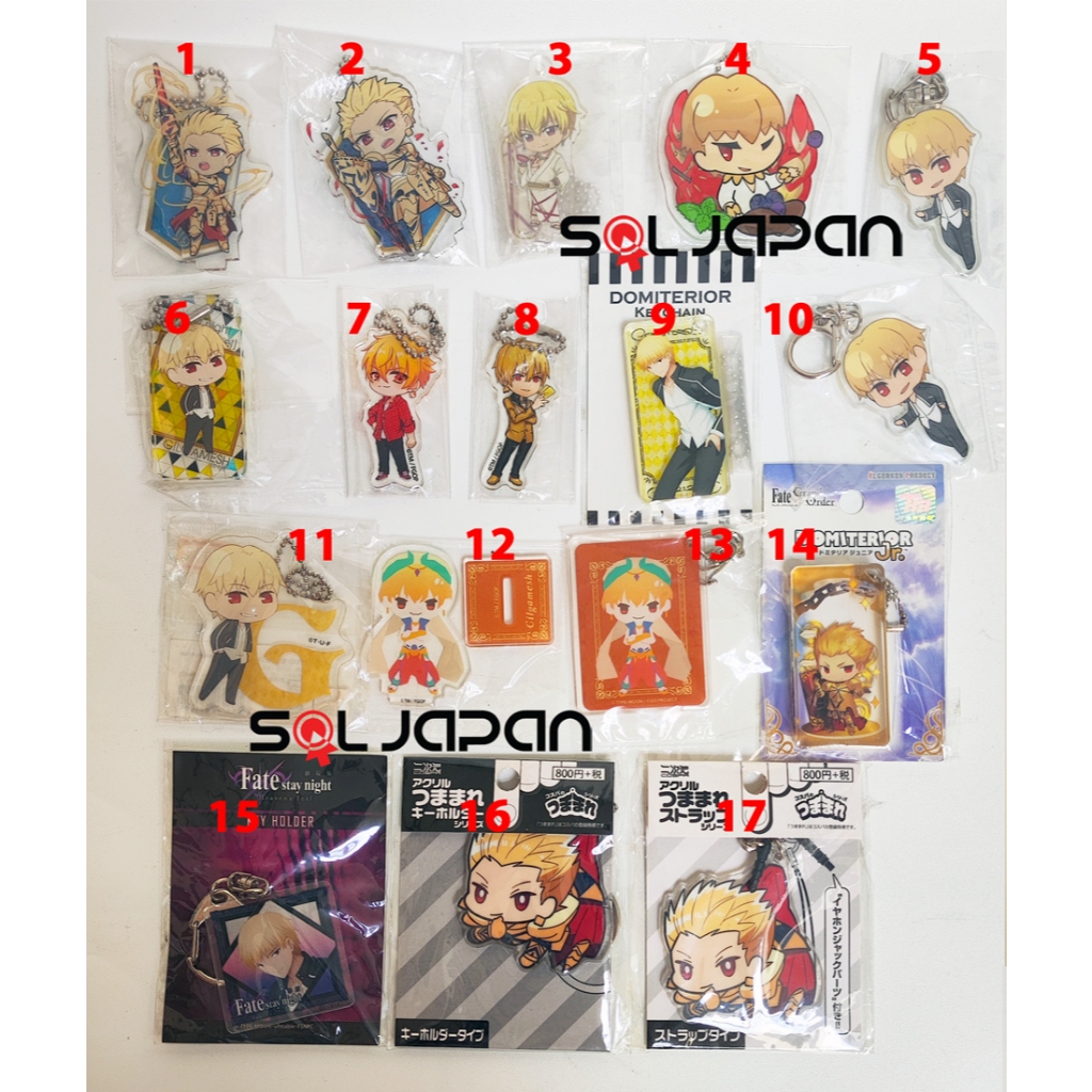 Fate Grand Order FGO FSN Carnival พวงกุญแจอะคริลิค Archer Caster Gilgamesh