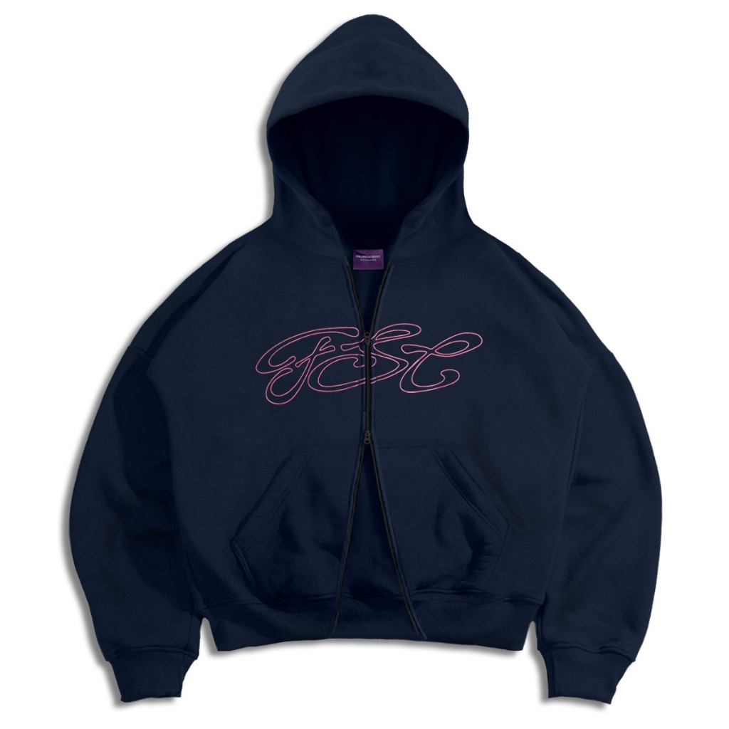 เสื้อฮู้ดซิปคู่ Boxy oversize Fillingstreet - Vesper Navy