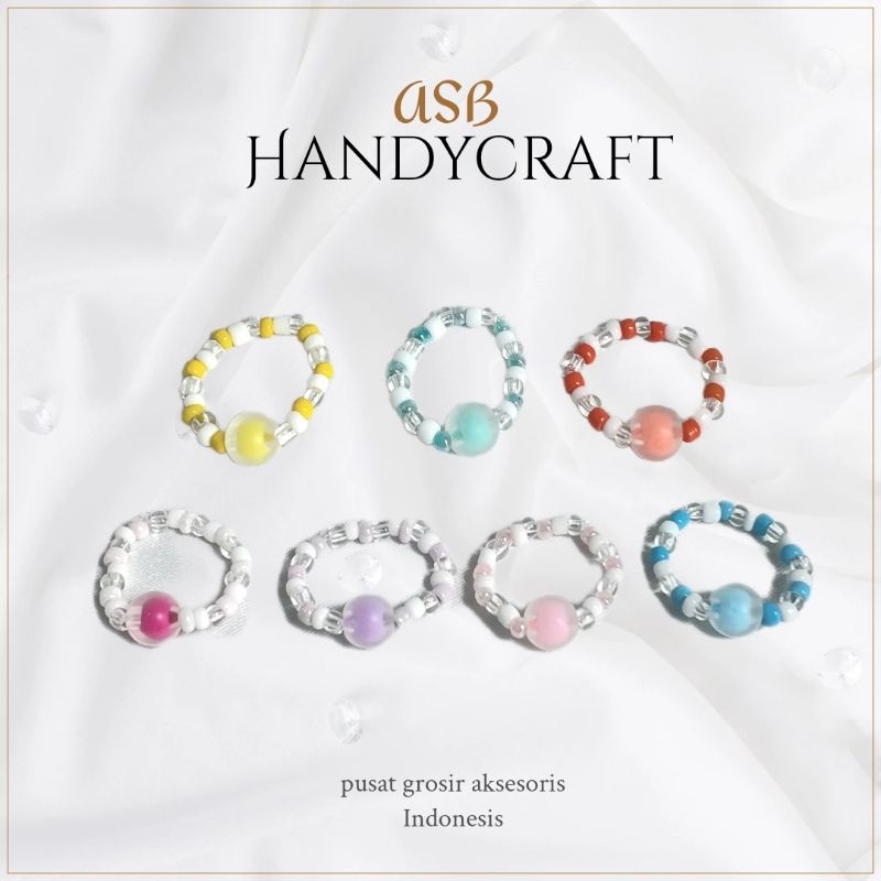 [CMM071] 1 ชิ้น - แหวนลูกปัดสีซีรีส์พรีเมี่ยม