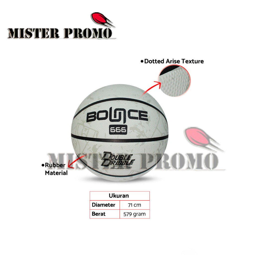 Bounce 666 Size 6 Original Basketball Ball Rubber