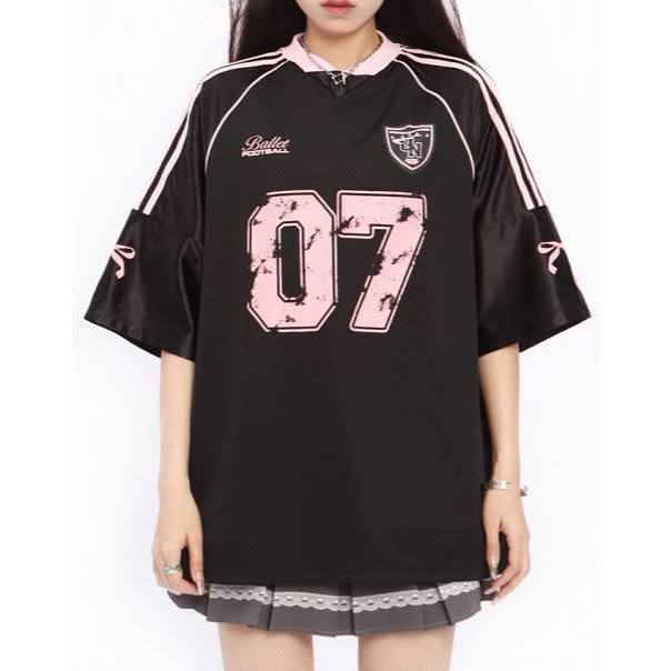 KOREAN RIBBON COQUETTE JERSEY / COQUETTE JERSEY / RIBBON COQUETTE / ฟรีชื่อและหมายเลข