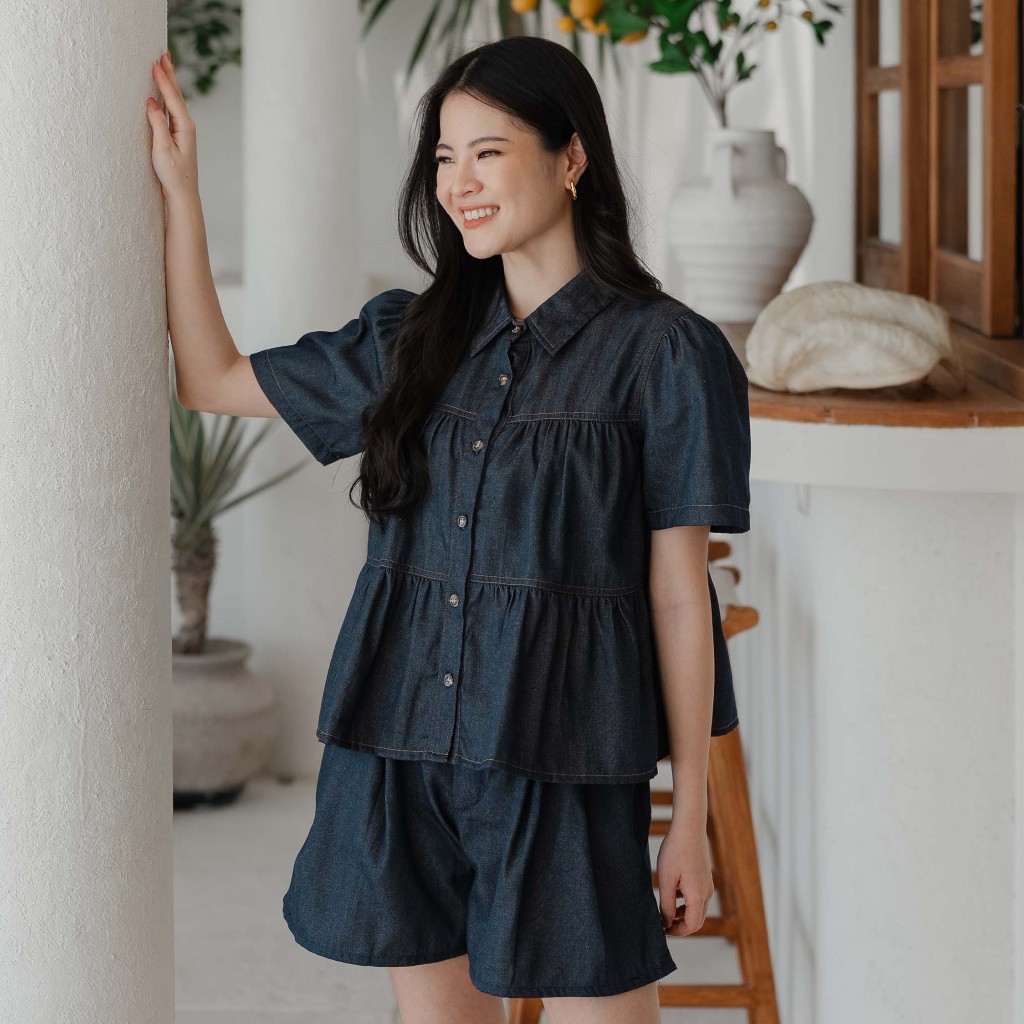 Beatrice Clothing Kane Blouse - เสื้อเดนิมผู้หญิงคอปก