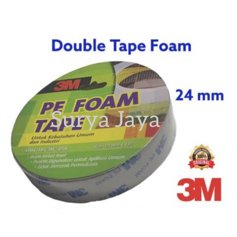 DOUBLE TAPE 3M PE FOAM พรีเมี่ยม ORIGINAL INSULATION TAPE BB FOAM 23MM x 4.5M
