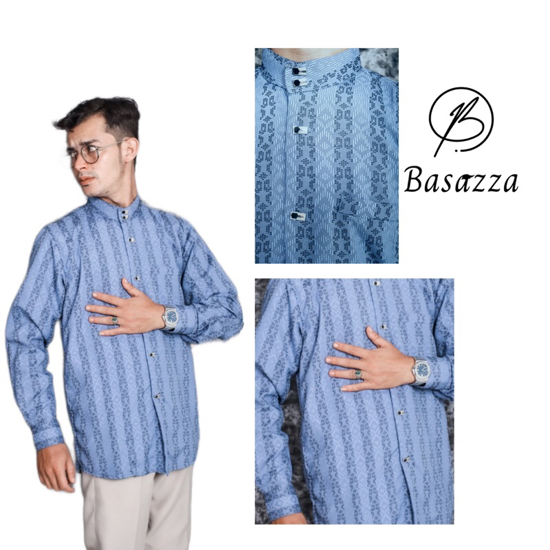 KEMEJA เสื้อเชิ้ตแขนยาวผู้ชาย เสื้อเชิ้ต koko ผู้ใหญ่ kemko sultan jaguar Basazza indonesia