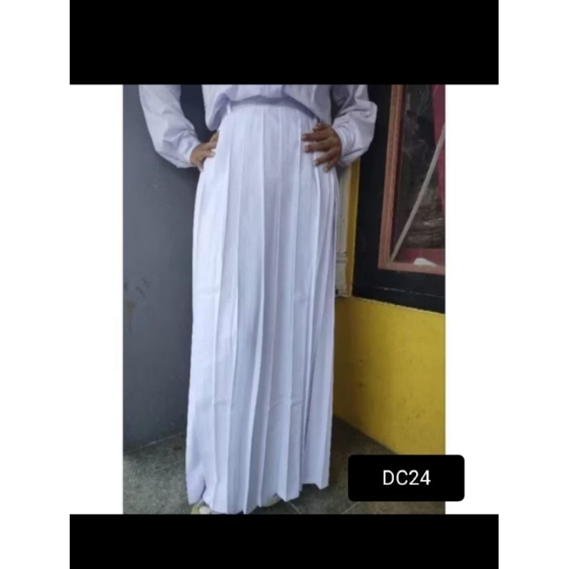 สีขาว SCHOOL Ruffled กระโปรงสําหรับ Junior High School/อาวุโส/อิสลาม Junior High School/Islamic Juni