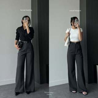 Etta Pants - Flare Pants - Highwaist Flare Pants - Highwaist Kulot Cutbray - Celana Anti Kusut - Celana Kulot Wanita - Celana Kerja