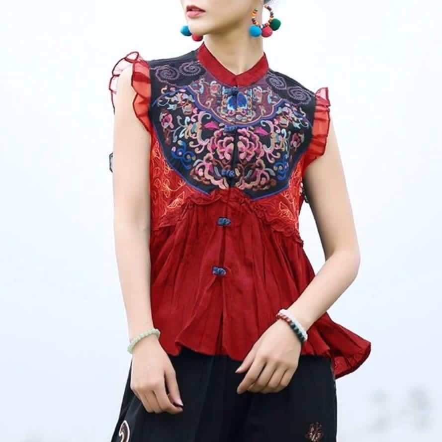 TM 0222 CNY KWAN เสื้อนําเข้าเร้าใจปักชาติพันธุ์