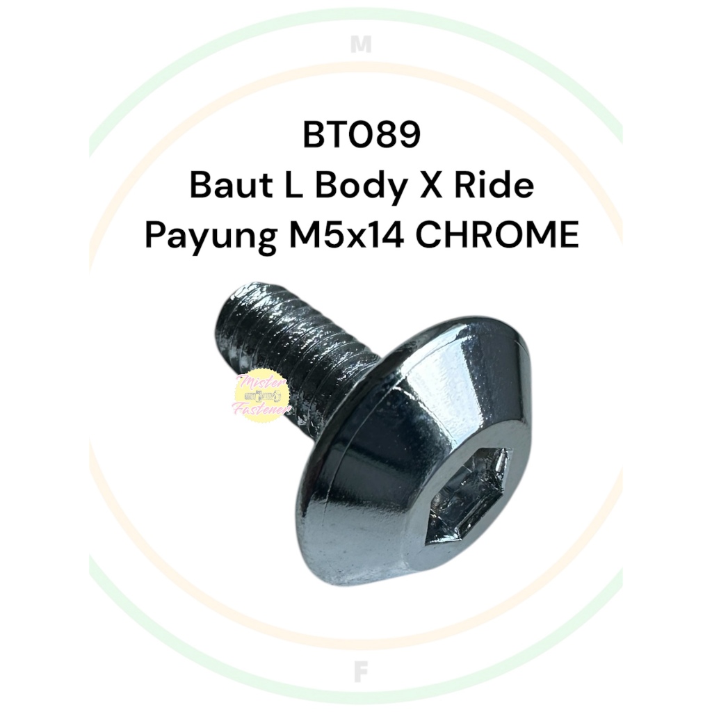 Bolt L ฝาครอบ X RIDE Yamaha M5x14 CHROME ร่มคีย์ L4 Bolt 8 5x14 5 มม.สลักเกลียวนิกเกิล L4 Yamaha