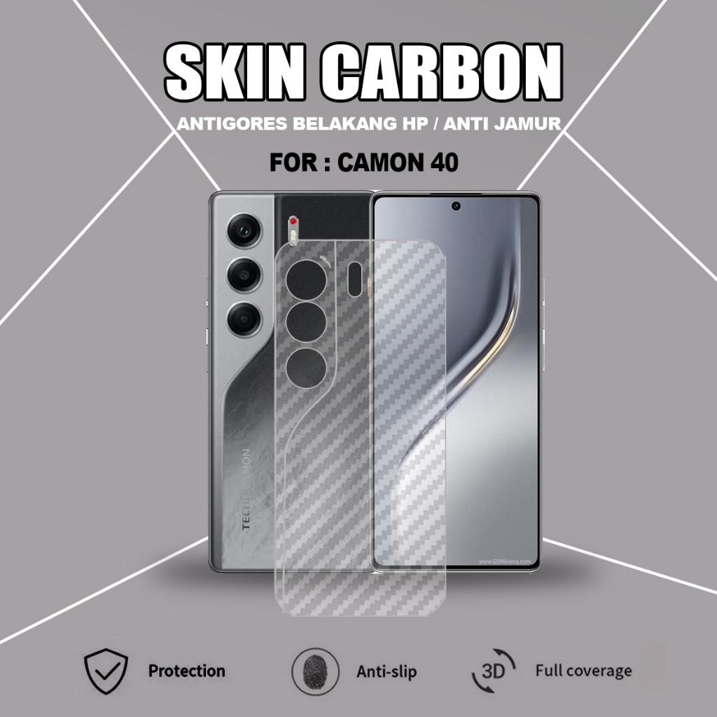 TECNO CAMON 40 TECNO CAMON 40 PRO GARSKIN คาร์บอน ANTI-FUNGUS ANTI-SCRATCH BACK CAMON 40 TECNO CAMON