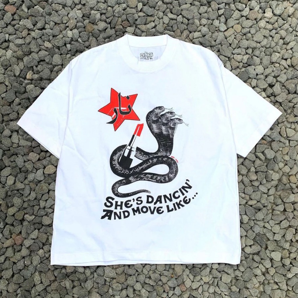 เสื้อยืด NARA - เสื้อยืด KRAZY BRAZY - TS WHITE SHES DANCING และ MOVE LIKE หนา 24s