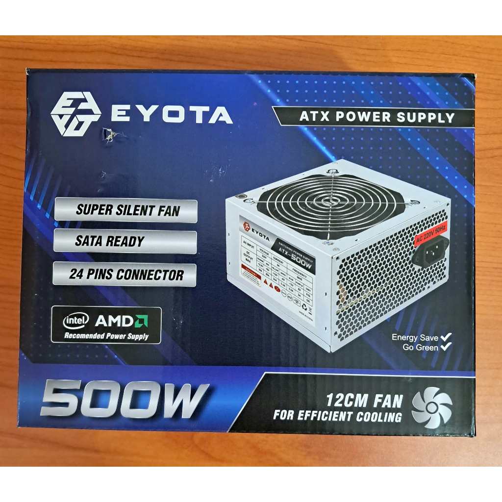 PSU 500W 12CM FAN / PSU EYOTA 500 WATT 500W / POWER SUPPLY PC/COMPUTER/CPU 500 W