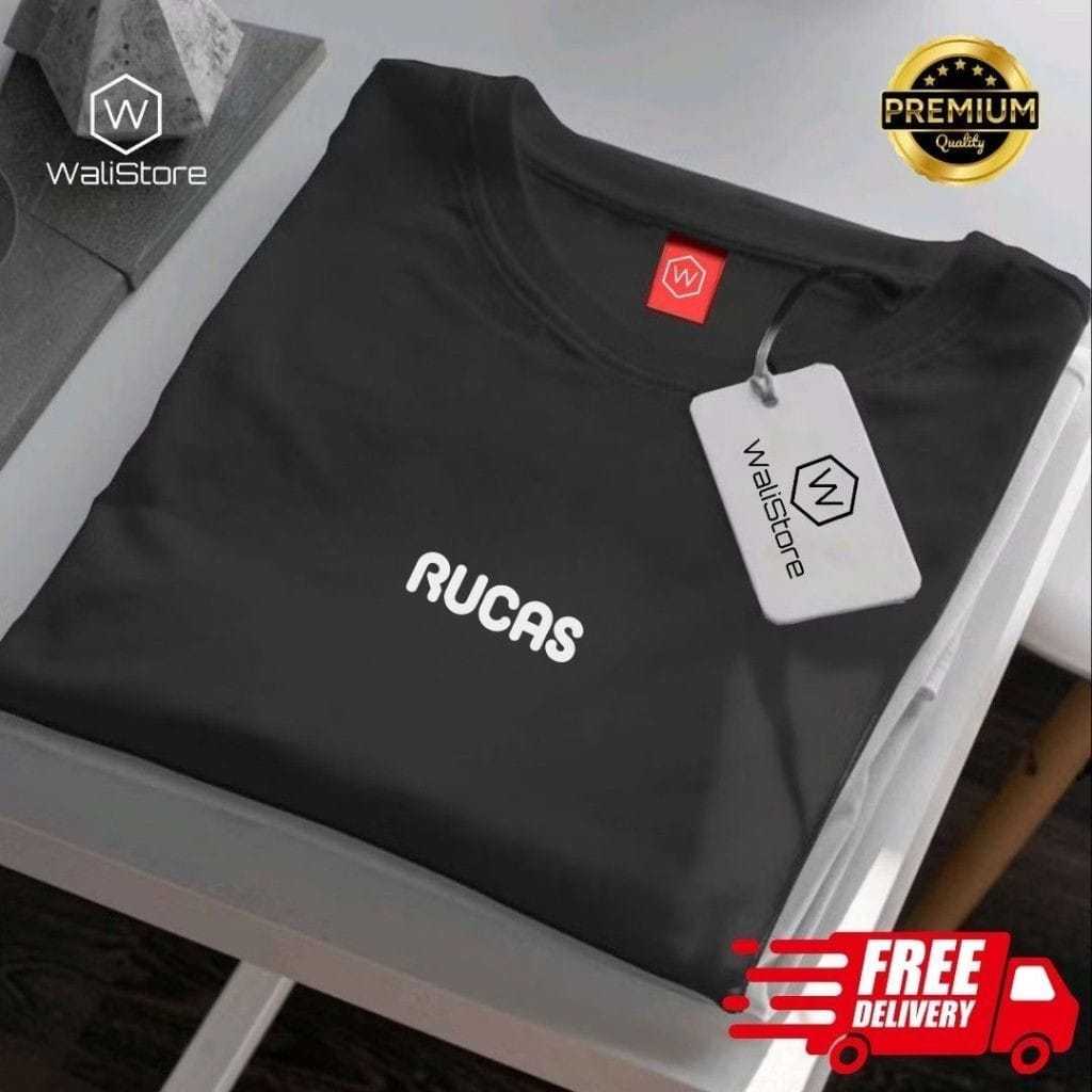 Rucas Small Logo Black T-Shirt / Rucas Little Logo T-Shirt / Rucas Screen Print T-Shirt SMLXL-XXL - 