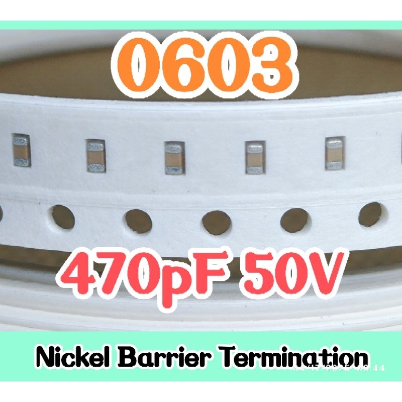 10pcs Multilayer ตัวเก็บประจุเซรามิค SMD 0603 1608 50V 470pF 50V 0.47nF 470 pF 0.47nf
