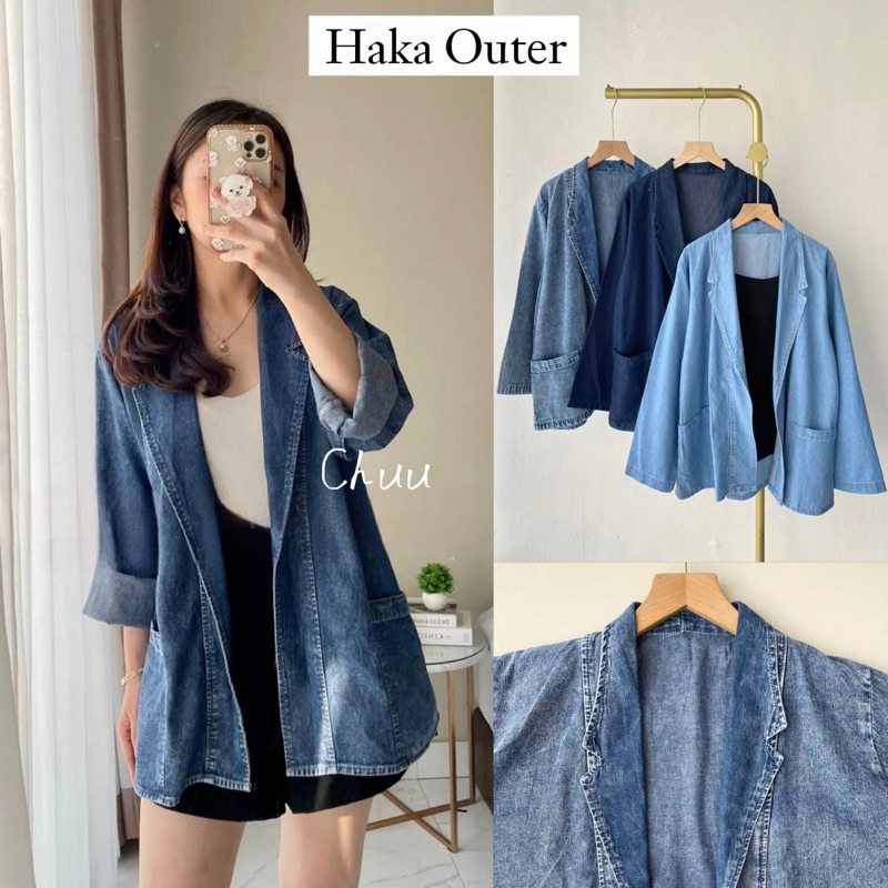 Chuu - Haka Denim Blazer Premium / เสื้อตัวนอกยีนส์ผู้หญิง