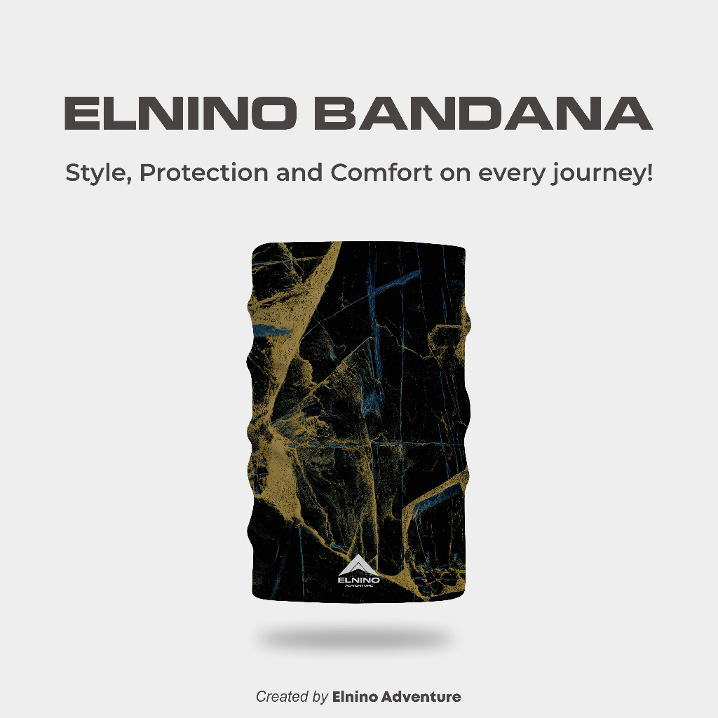 Elnino Multipurpose Headwear Mask Bandana UPF 50+ Anti UV Outdoor Neckwear - เนื้อสีเหลืองเข้ม