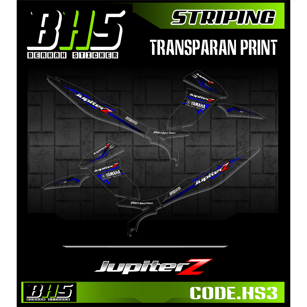 ดาวพฤหัสบดีแถบโปร่งใส Z BURHAN สติ๊กเกอร์ MOTIF โปร่งใส YAMAHA Jupiter Z BHS สติ๊กเกอร์ Hs3
