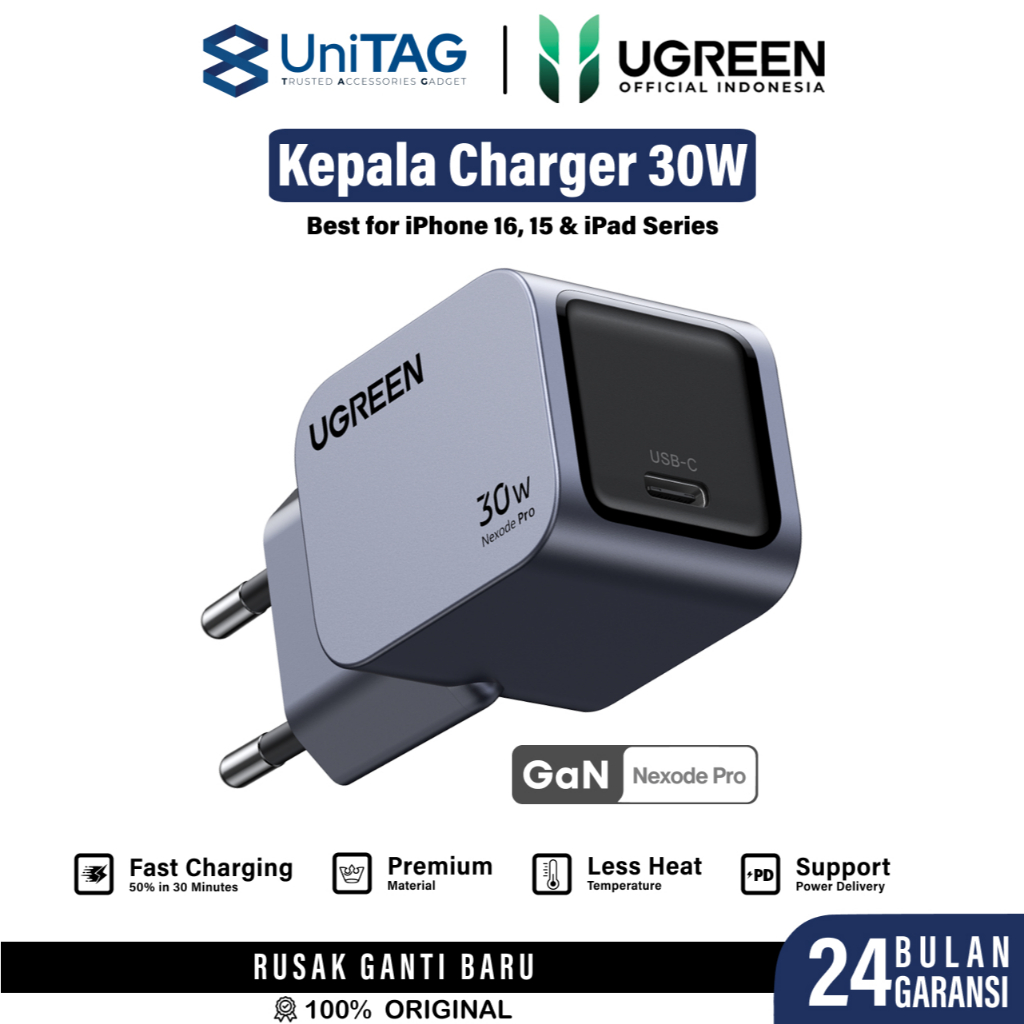 Souyoun - iPhone 16 15 Pro Max Plus iPad Air M2 Pro M4 UGREEN อะแดปเตอร์ชาร์จ 20W 30W