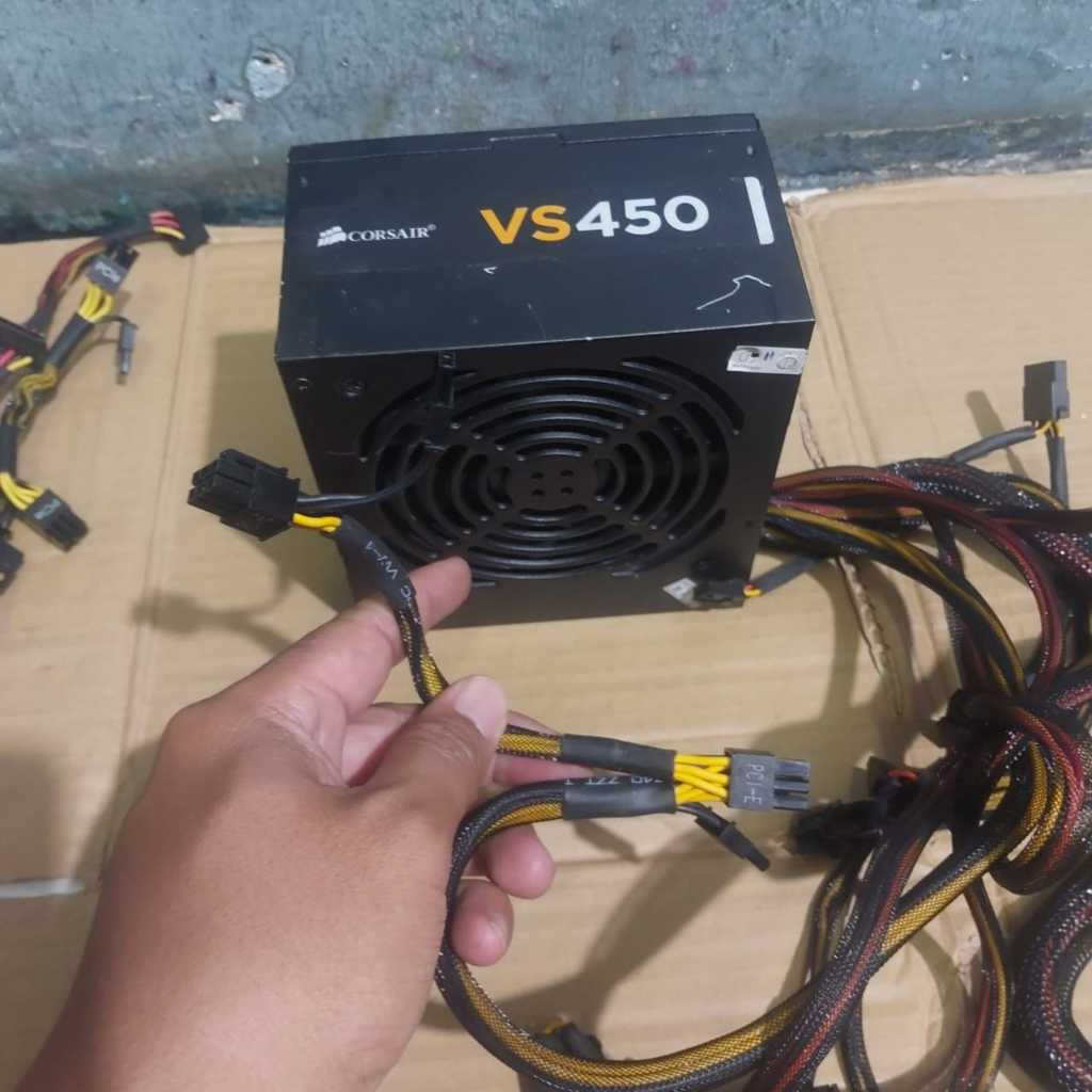 แหล่งจ่ายไฟบริสุทธิ์ Psu 450Watt CORSAIR VS450 2x(6+2pin) VGA
