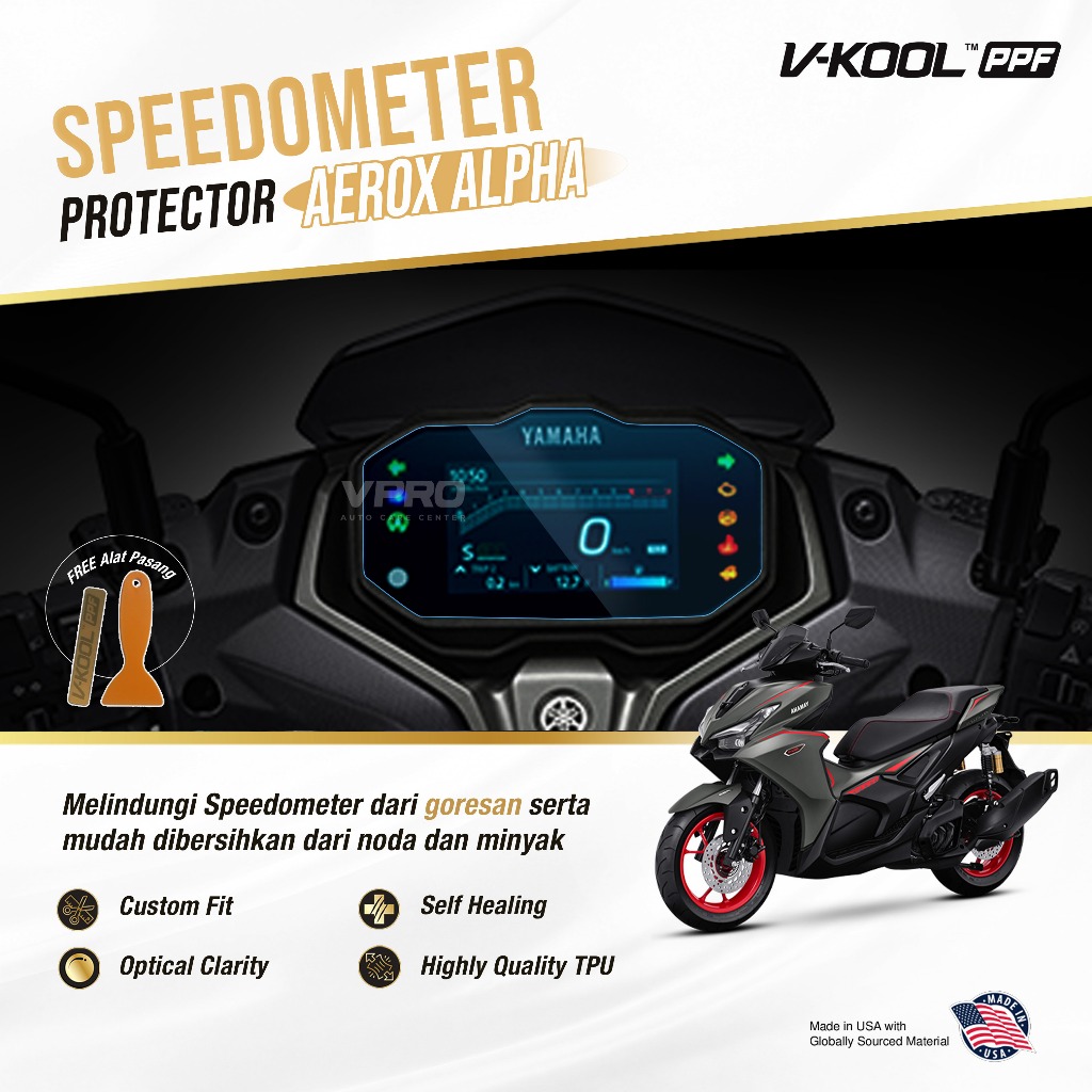 PPF ตัวป้องกันมาตรวัดความเร็วรถจักรยานยนต์ YAMAHA AEROX ALPHA / AEROX 2025 | มอเตอร์ไซค์กันรอย by VK