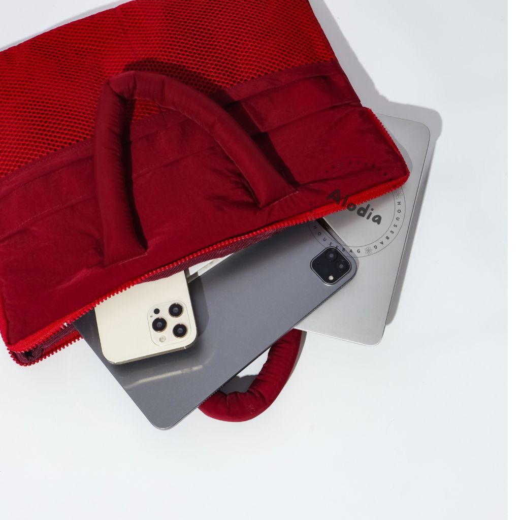 Alodia - Laptop Sleeve Puffy Laptop Protective Softcase Bag Laptop Bag with Handle Laptop Bag Tote L