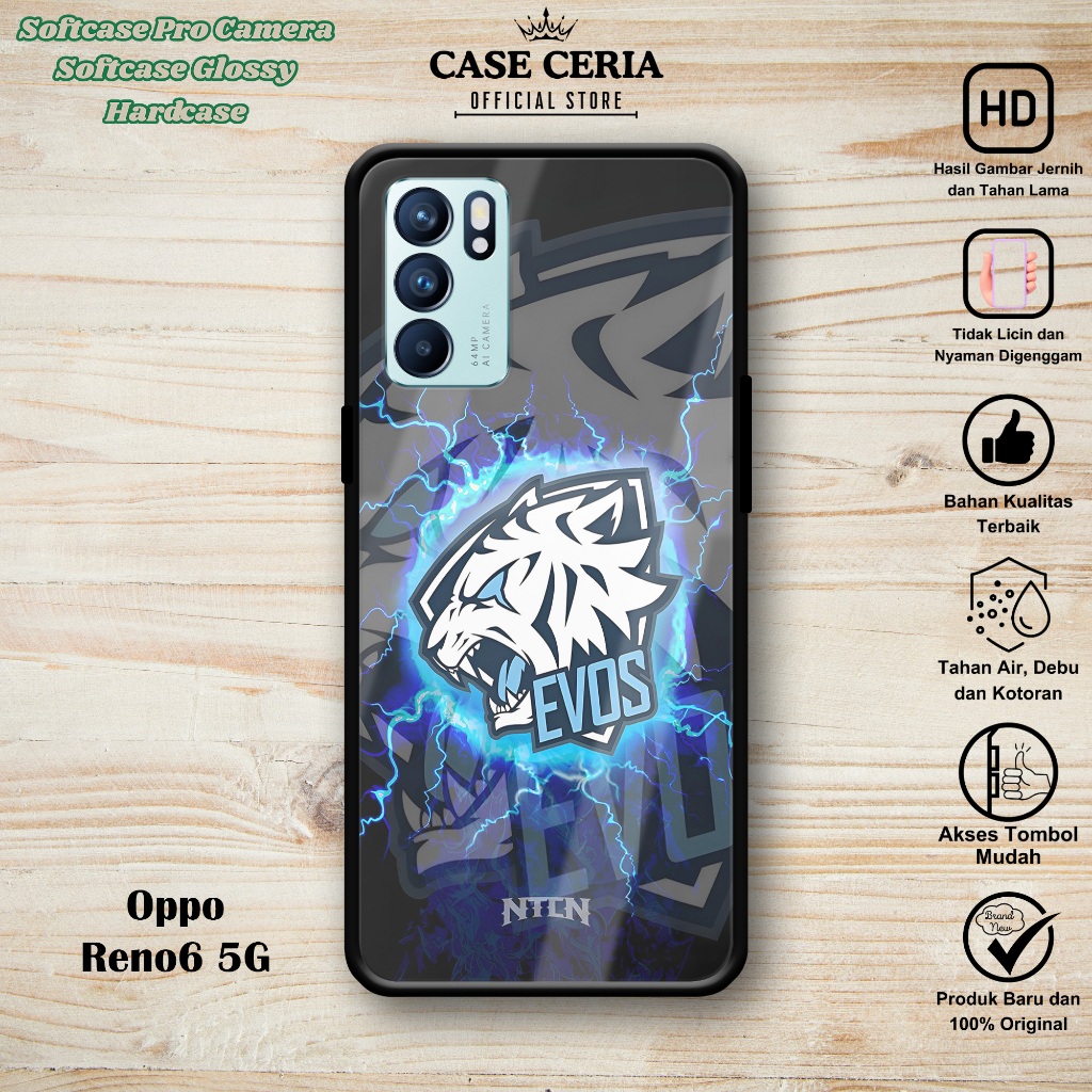 เคสสําหรับ OP Reno 6 5G – Ev0s Esport HP Casing– Softcase Pro Camera – HP Hardcase – Glossy Softcase