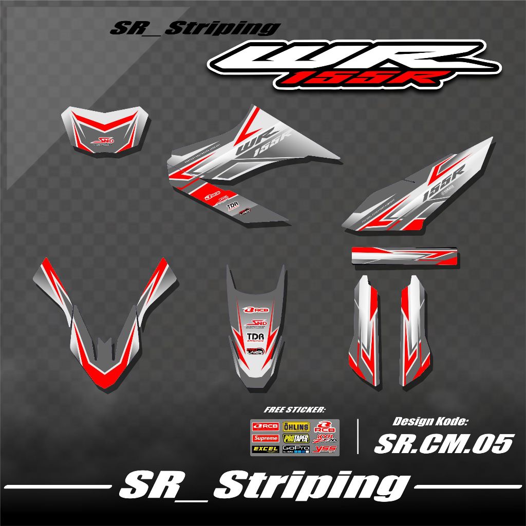 WR 155 Striping Sticker / WR 155 Variation / WR 155 / WR 155 Sticker / WR 155 SR.05 Motorcycle Strip