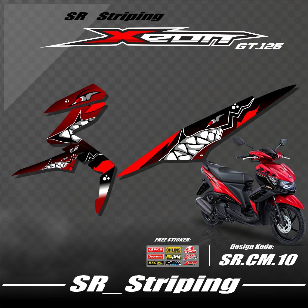 สติ๊กเกอร์ XEON GT 125 Striping / XEON GT 125 / XEON GT 125 Variations / Anti-Fade ฟรี SR.10 สติ๊กเก
