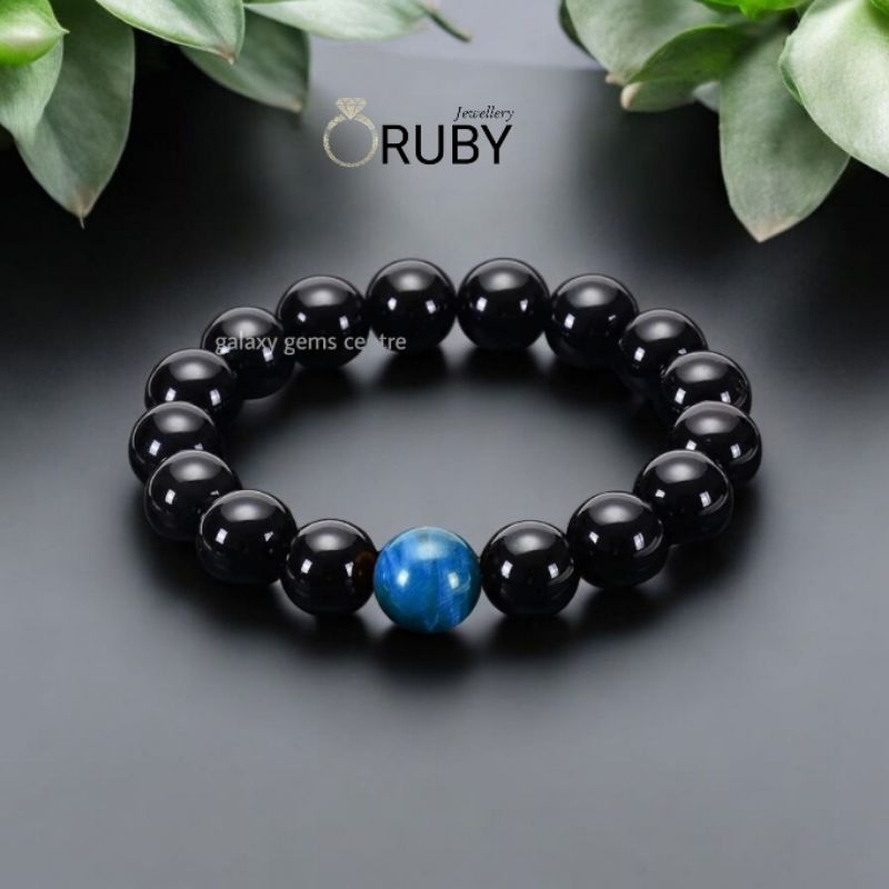 MATA Black Onyx Tiger Eye Sky Blue Stone Bracelet
