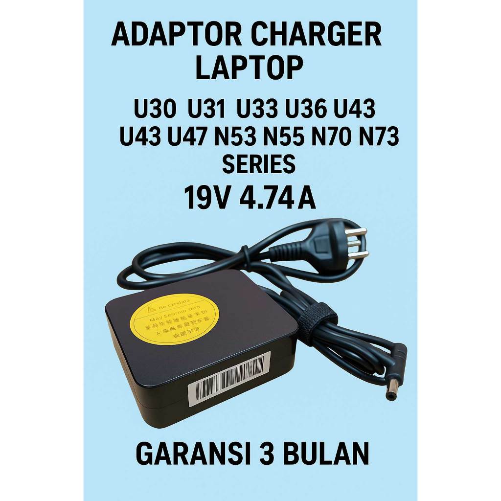 Asus U30 U31 U33 U36 U43 U47 N53 N55 N70 N73 Series 5.5*2.5mm 4.74A อะแดปเตอร์ชาร์จ รับประกัน 3 เดือ