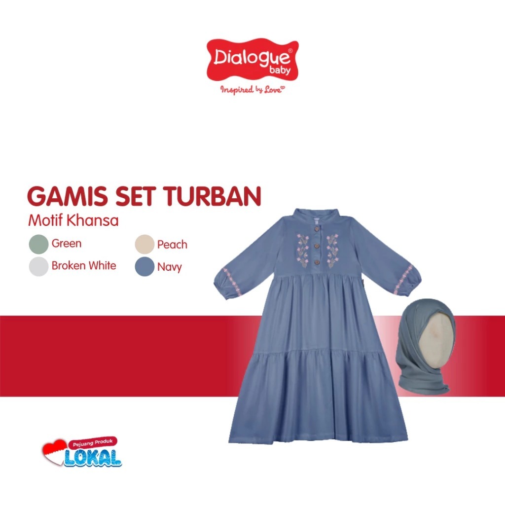 ชุดบทสนทนา Khansa Gamis Hijab เด็ก DAR6068 DAR6069 DAR6070 DAR6071 DAR6072 DAR6074