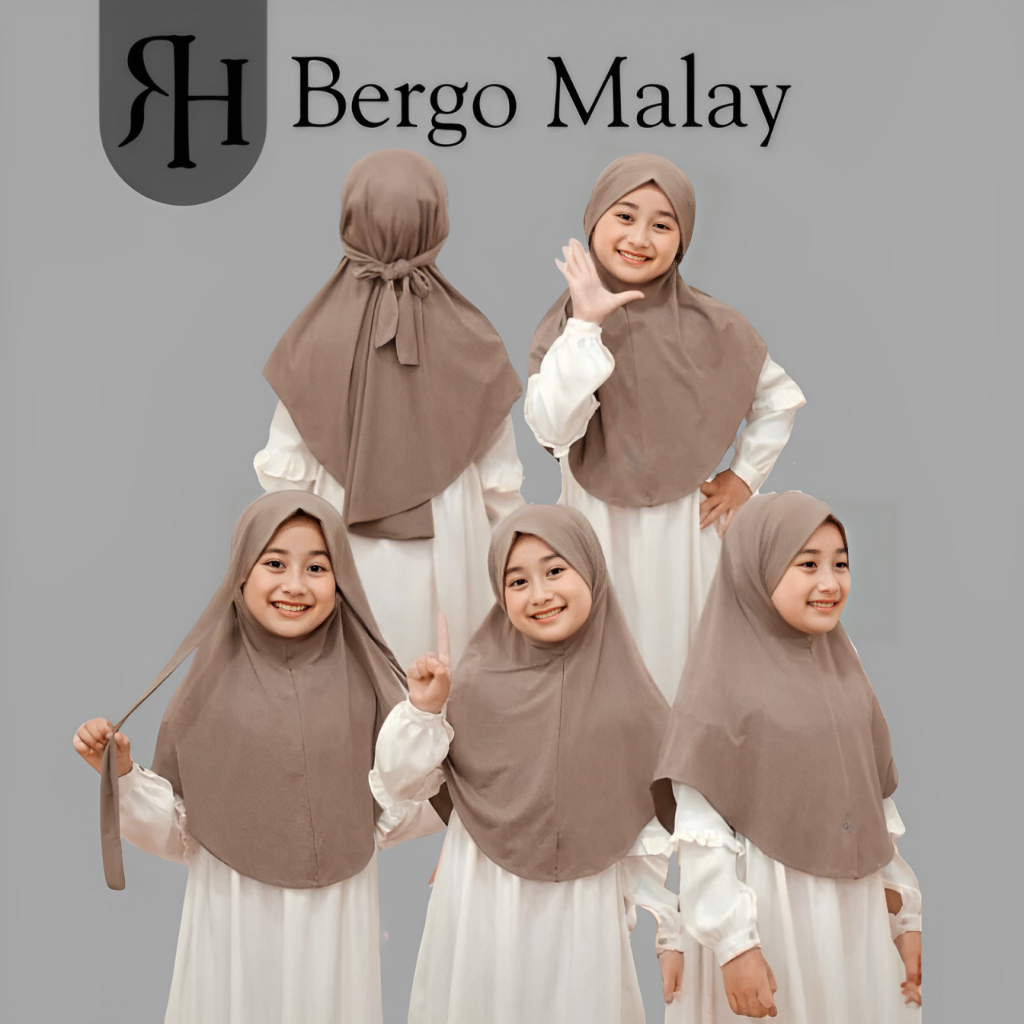 เสื้อมาเลย์ ผ้าคลุมฮิญาบเด็ก Bergo/Malaysian Bergo Hijab/ฮิญาบเด็กโรงเรียนมุสลิม