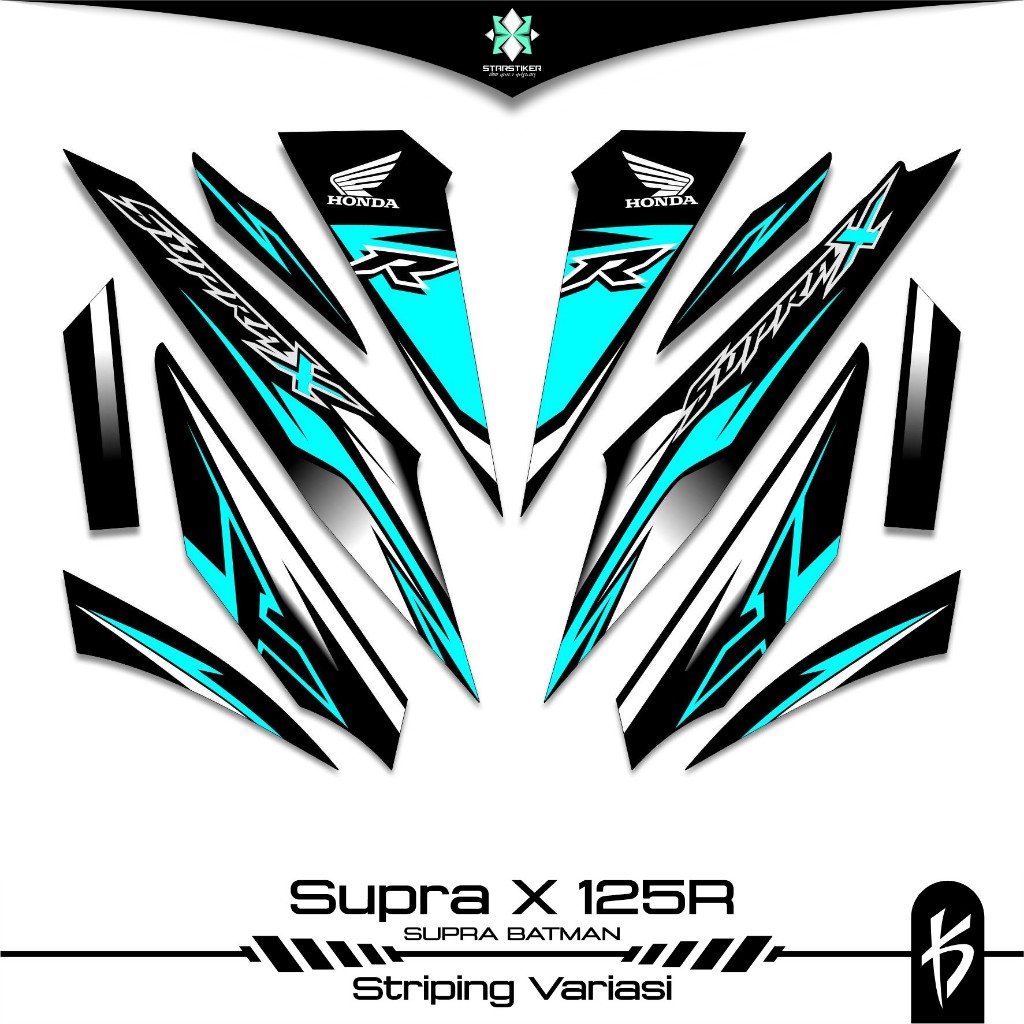STRIPING SUPRA X 125 CARBON SKU 57 BATMAN STICKER HONDA WAVE 125 R SUPRA X 125R / KAIROZ