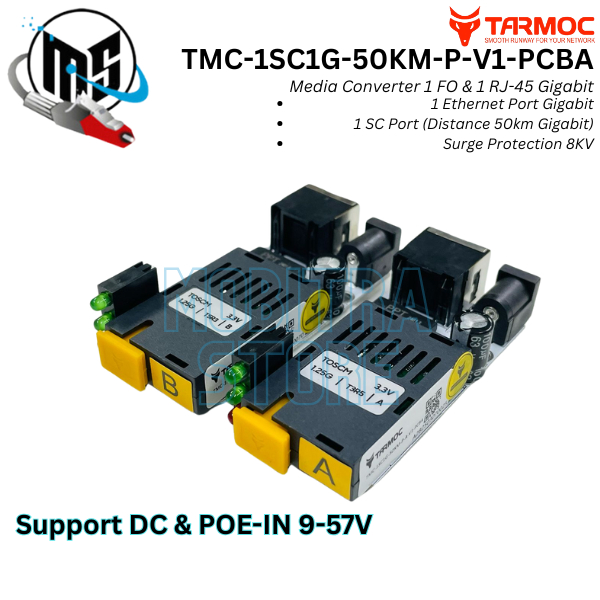 Tarmoc TMC-1SC1G-50KM-P-V1-PCBA | ตัวแปลงสื่อ HTB GS03 50km 1 FO 1 LAN / 1FO 1LAN | 1SC 1LAN / 1 SC 