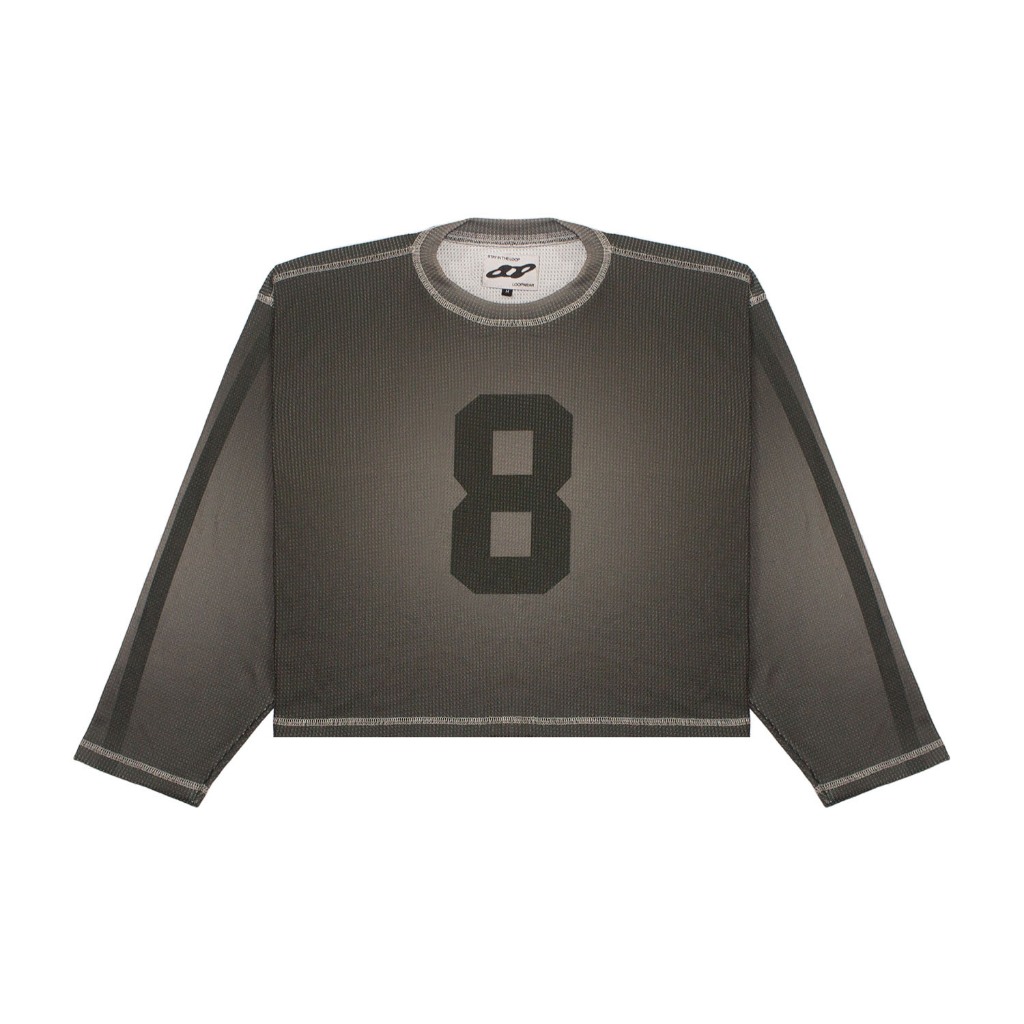 LOOP Fade – Waffle Knit Sweater แขนยาว Oversize Boxy Crewneck Unisex Streetwear Skena ผู้ชายผู้หญิง