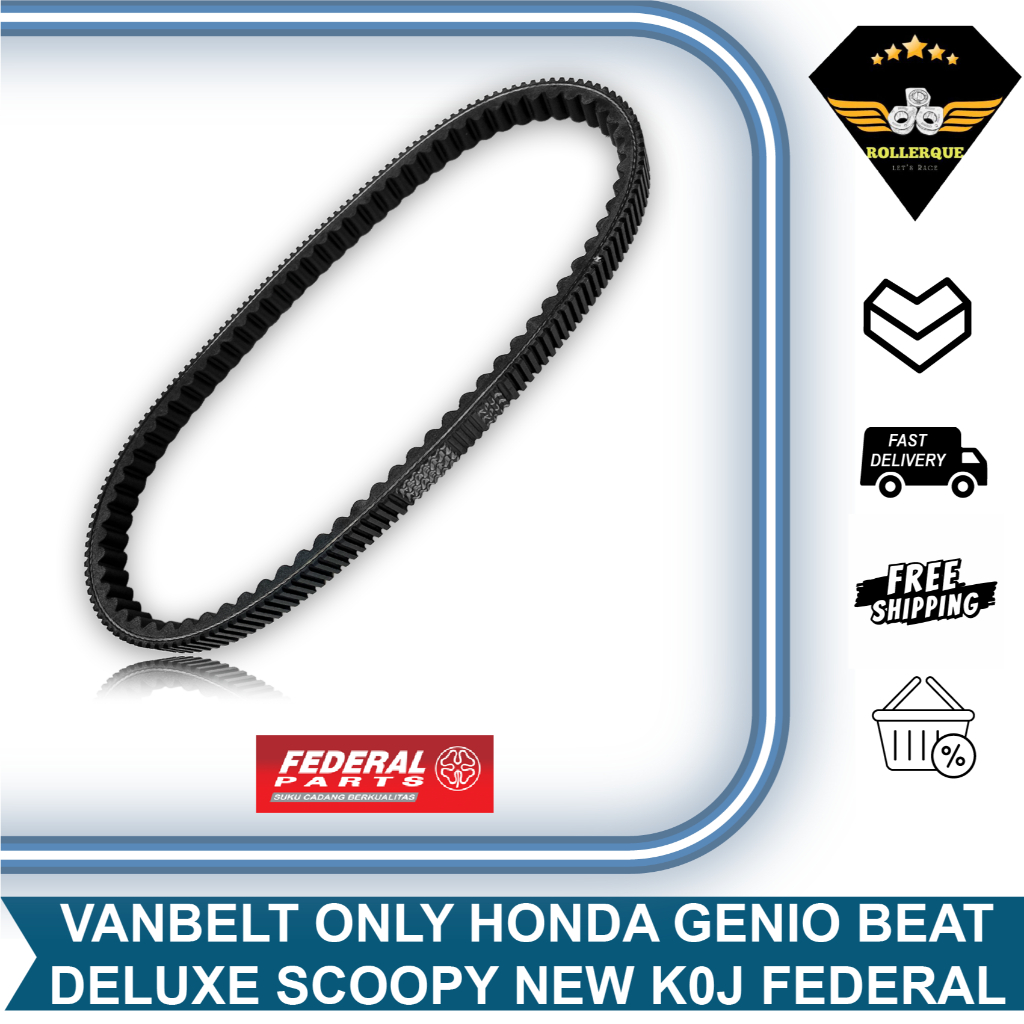 Vanbelt V เข็มขัด Fanbelt Genio Beat Deluxe Street Scoopy ใหม่ K2F K1A K0J Federal FP-23100-K0J-2100