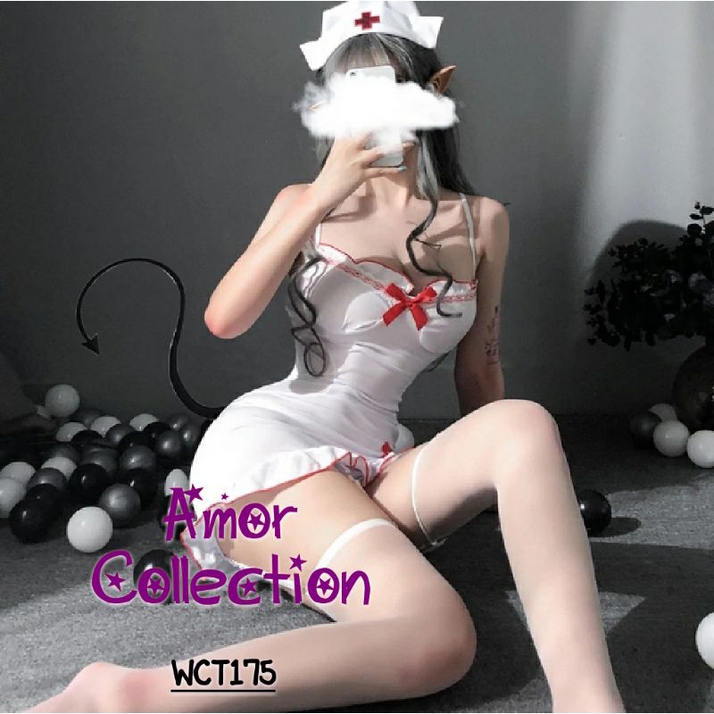 ชุดคอสตูมเซ็กซี่ชุดชั้นในพยาบาลสีขาว WCT175 by Amor Collection