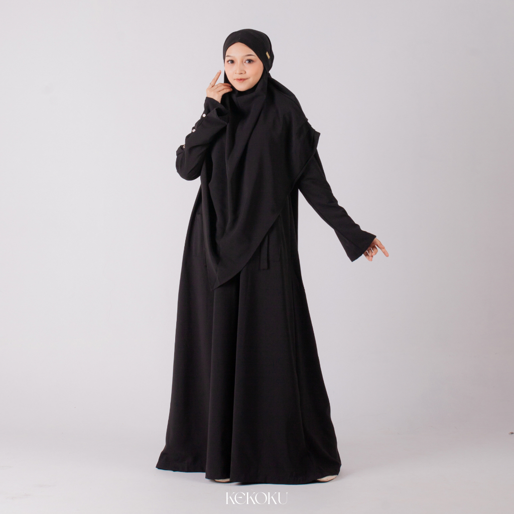 จัดส่งรวดเร็ว KHADIJA ABAYA SET ANTI UV (UMRAH HAJI ABAYA GAMIS SET WITH VEIL)